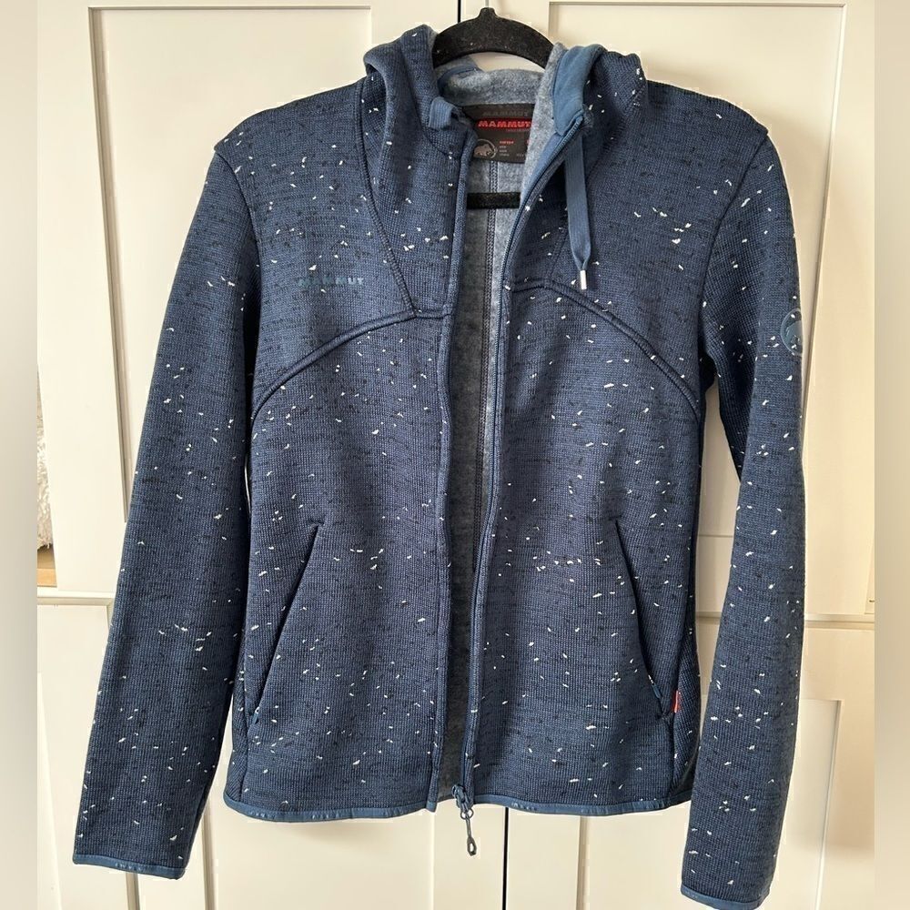 Mammut  Chamuera Hooded Fleece Jacket Wing Teal Hood Navy Thermal Women Size XS